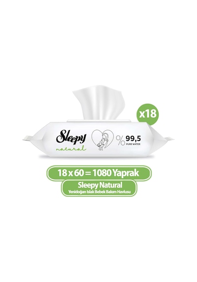 Sleepy Natural Yenidoğan Islak Havlu Mendil 60x18 1080 Yaprak