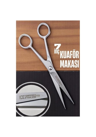 Zenvac Ice Tempered 702 Berber Kuaför Makası Saç Kesim Makası Bıyık Sakal Makası Kuaför Ekipmanları 17 Cm Zenva
