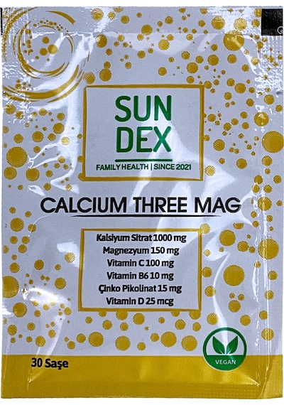 Sundex Calcium Three Mag 30 Şaşe