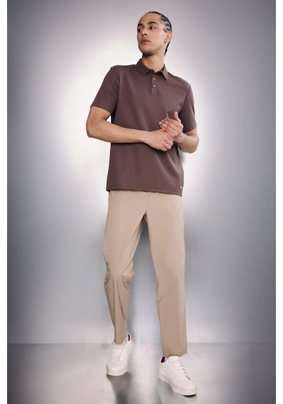 Defacto Standart Fıt Sporcu Polo Tişört E9351ax26spbn151 Kahve-bn151