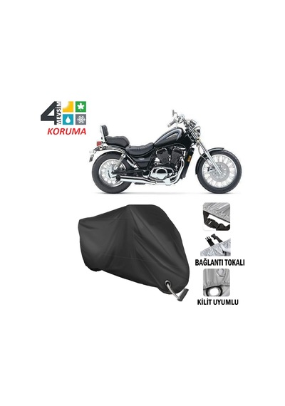Suzuki Vl 600 Intruder Motosiklet Brandası ( Kilit Uyumlu - Siyah