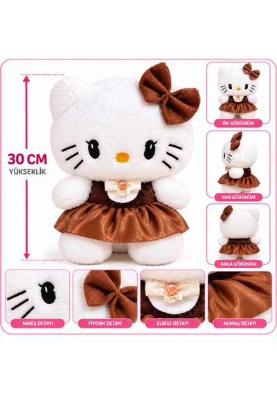 Hello Kitty 30 Cm Peluş Oyuncak Açık Kahverengi