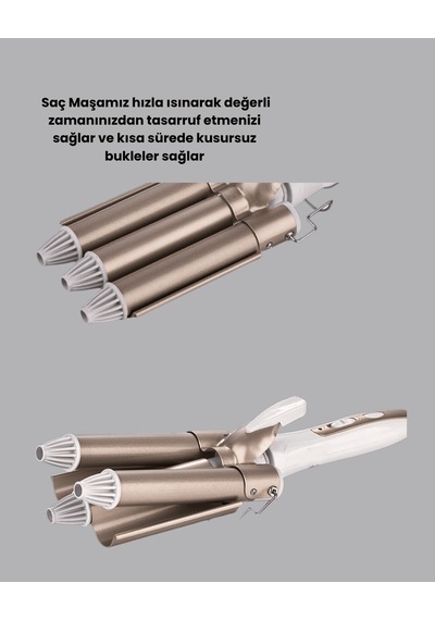 Ayarlanabilir Isılı Bukle Saç Maşası, Abs Plastik Metal