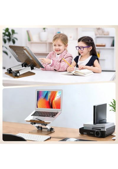 Tablet Ve Kitap Okuma Standı Açısı Ayarlanabilir Katlanabilir Masaüstü Tutucu, Ergonomik Tasarım, Sağlam Alüminyum Alaşım, Ev Ve Ofis Kullanımı İçin Evrensel Tablet Desteği Wg58
