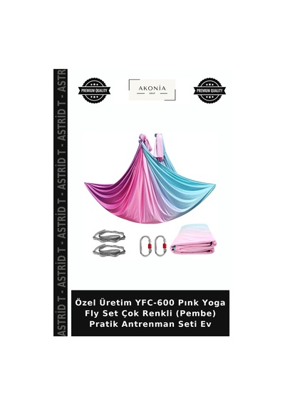 Özel Üretim Yfc-600 Pınk Yoga Fly Set Çok Renkli Pembe Pratik Antrenman Seti Ev