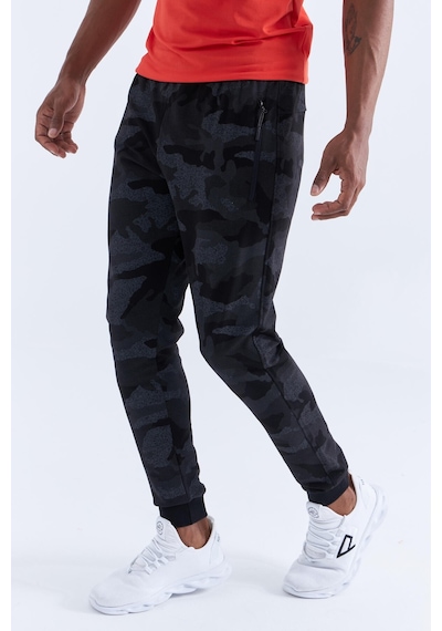 Tommy Life Siyah Kamuflaj Kamuflaj Desenli Dar Kalıp Jogger Erkek Eşofman Alt - 84754 Siyah