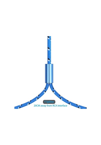 3.5mm - 2 Rca Ses Kablosu - Örgülü Aux / Cinch Stereo Ses Ve Dönüştürücü Kablosu