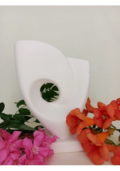 İskandinav Tarzı Ortası Delik Simetrik El Yapımı Doğal Ham Beyaz Obje, Ev Dekoru