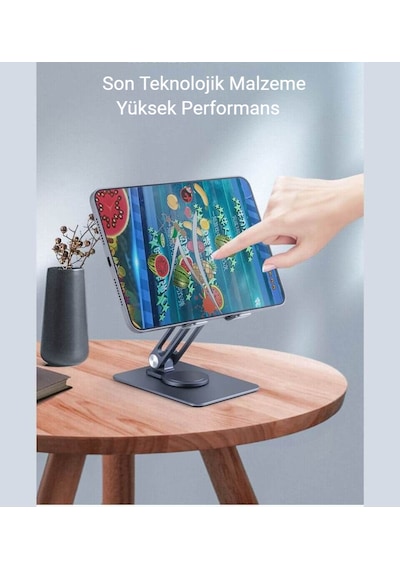Cosmostech Telefon Ve Tablet Tutucu 360 Hareketli Katlanabilir Metal Masaüstü Stand Alüminyum