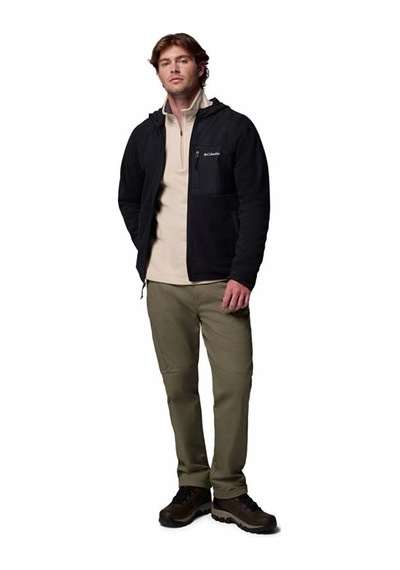 Columbia Fast Trek Overlay Hooded Full Zip Siyah Erkek Outdoor Polar Am3470-010 Siyah