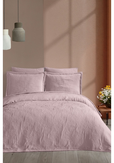 Elart Nice Tek Kişilik Yatak Örtüsü 2 Parça 180x240 Cm Gülkurusu Gülkurusu