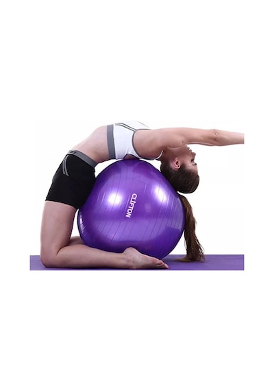 65 CM Kalın Büyük Boy Pilates ve Egzersiz Topu + Şişirme Pompası Mor