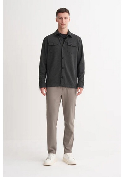 Cazador Kalın Pike Kumaş Premium Polo Yaka Regular Fit Sweat Gömlek Gri