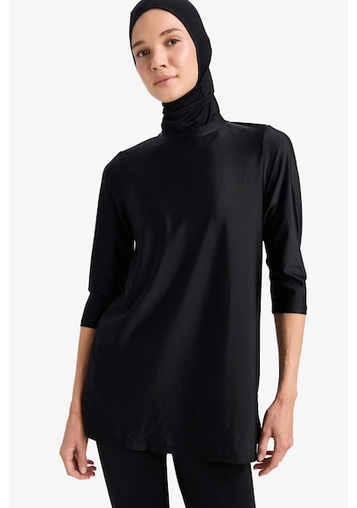 DeFacto Regular Fit 4'lü Hızlı Kuruyan Burkini Tesettür Basic Düz Mayo Takım E3513AX25HSBK81