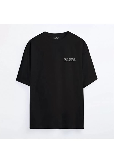 Flood Of Style Unisex Siyah Oversize T-shirt Baskılı Osaka Tişört