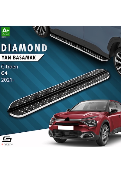 S-dizayn Citroen C4 3 Diamond Krom Yan Basamak 183 Cm 2021 Üzeri