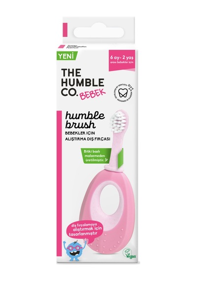 The Humble Co. Çilek Aromalı Çoçuk Diş Macunu 70 Ml + Brush Baby Alıştırma Diş Fırçası - Pembe