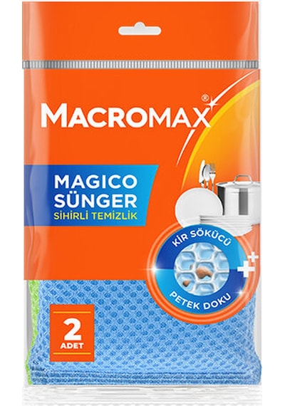 4 Adet Macromax Sünger Magico 2 Li Renkli