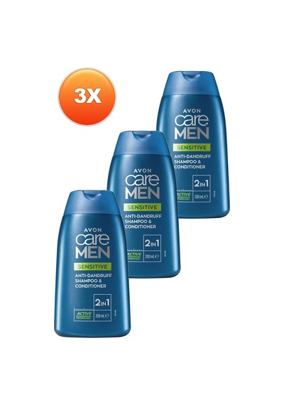 Avon Care Men Sensitive 2'si 1 Arada Kepek Önleyici Şampuan Ve Saç Kremi 3 x 200 ML