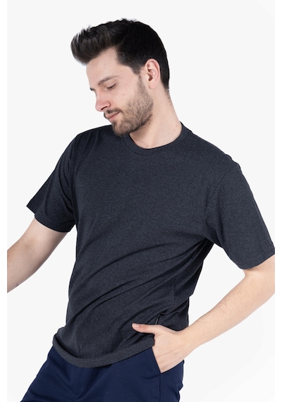 Bisiklet Yaka T-shirt Antrasit Melanj