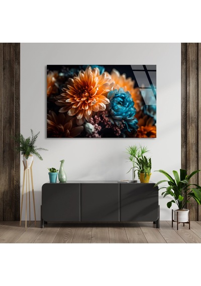 Çiçek Buketi - Cam Tablo - Deg1083 70 X 50 Cm