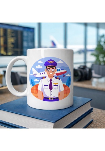 Pilot Tasarımlı Porselen Kupa Model 162 Havacılık Temalı Kahve Kupası Pilot si Uçak Dese