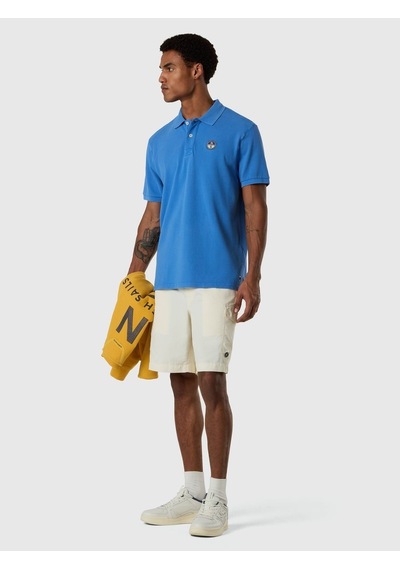 North Sails Baskılı Kısa Kollu Erkek Polo Yaka T-shirt-33369 Mavi