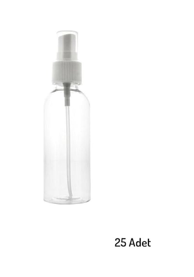 Julıano 25 Adet 100 Ml Boş Şişe Spreyli Kolonya Şişesi Doldurulabilir Cep Plastik Dezenfektan Parfü