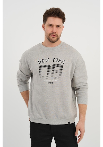 Alexander Gardi Alexandergardı Bisiklet Yaka Unisex Baskılı Sweatshirt Unx-37401 Gri