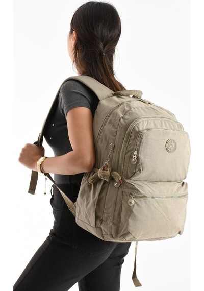 Baginn Unisex Kadın Sırt Çantası Gümlük Kullanıma Uygun Büyük Boy Seyahat Çantası 43 30 Cm Okul Çantası Bej