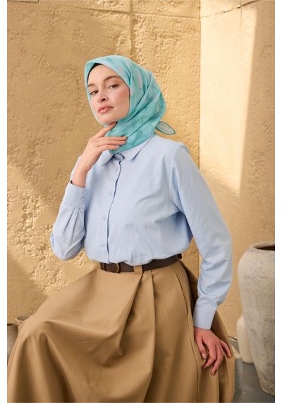 Silk Home Soft Eşarp 73098-09 Turkuaz, Cam Göbeği, Uçuk Mavi