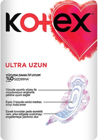 Kotex Ultra Hijyenik Ped Süper Ekonomik Uzun 18'li 2 Adet