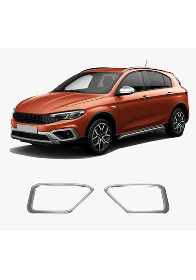 Fiat Egea Cross Uyumlu 2016 Ve Üzeri Krom Sis Çerçevesi 2 Parça Paslanmaz  Çelik