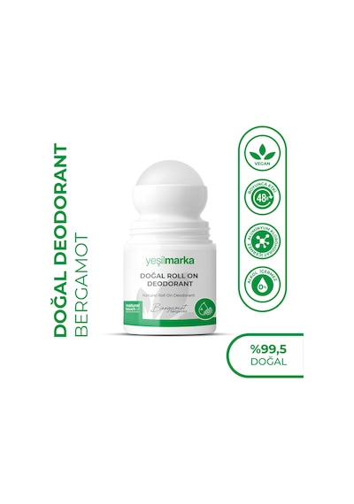 Yeşilmarka Bergamot Kokulu Doğal Unisex Roll-On Deodorant 50 ML