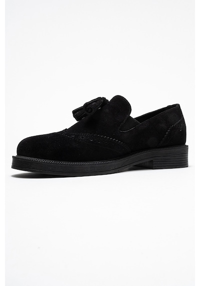 Luvishoes Luvi Shoes Alex Siyah Süet Hakiki Deri Püsküllü Lastikli Kadın Loafer Ayakkabı SIYAH SUET Luvishoes Luvi Shoes Alex Siyah Süet Hakiki Deri Püsküllü Lastikli Kadın Loafer Ayakkabı SIYAH SUET