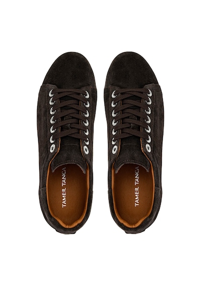 Tamer Tanca Erkek Hakiki Deri Kahverengi Süet Sneakers & Spor Ayakkabı 04 4502-42 Erk Ayk Y25 Kahve Suet Kahve