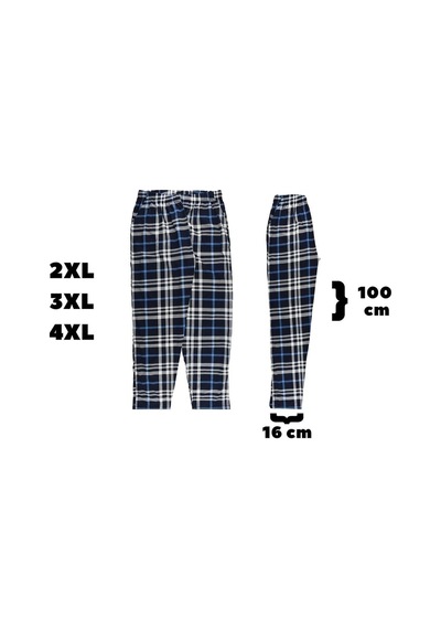 Venüs Pijama Tek Alt Ekose Desen