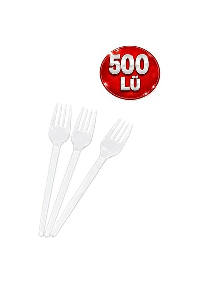 Plastik Çatal Lüks Şeffaf 500lü