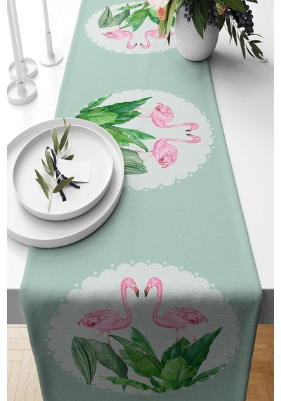 Pelangi Beyaz Filamingo Yaprak Desen Leke Tutmaz Kumaş Salon Mutfak Masa Değişik Ranır Modelleri Runner, Yeşil-pembe 40 X 140 Çok Renkli Pelangi Beyaz Filamingo Yaprak Desen Leke Tutmaz Kumaş Salon Mutfak Masa Değişik Ranır Modelleri Runner, Yeşil-pembe 40 X 140 Çok Renkli