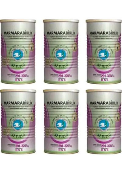Marmarabirlik Hususi Az Tuzlu 291-320 KB S Siyah Zeytin 6 x 400 G