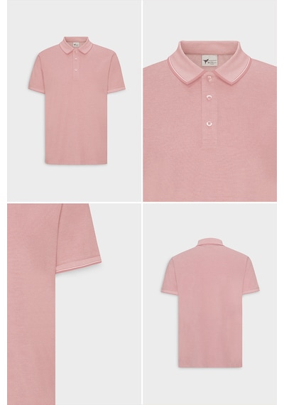 AC&Co / Altınyıldız Classics 4A4820200047PBY3XL Düğmeli Polo Yaka Cepsiz Slim Fit Erkek Tişört Pembe - Beyaz AC&Co / Altınyıldız Classics 4A4820200047PBY3XL Düğmeli Polo Yaka Cepsiz Slim Fit Erkek Tişört Pembe - Beyaz