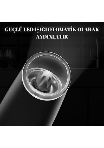 Wellq Şarjlı Işıklı Full Otomatik Yeni Nesil Tuz Karabiber Değirmeni Baharat Öğütücü Diğer