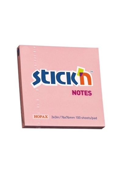 Stickn Eco Notes 76 MM X 76 MM Yapışkanlı Not Kağıdı 100 Sayfa Pastel Pembe