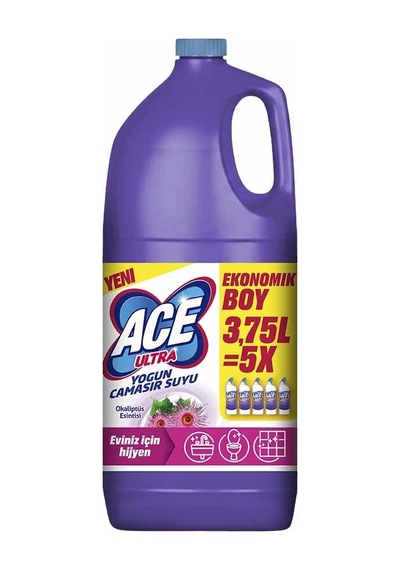 2 Adet Ace Ultra Çamaşır Suyu 3,75 L Okaliptus Diğer