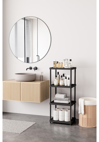 Siyah 4 Katlı 33x40 Ekstra Geniş Düzenleyici Mutfak Banyo Ve Kiler Rafı