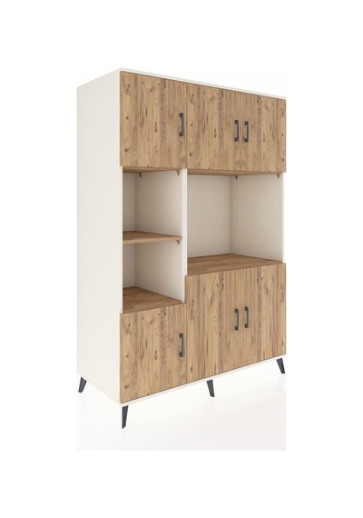 Kronos Dolap 9 Raflı 6 Kapaklı 132x59x195 Aytaşı-çam/çam Aytaşı