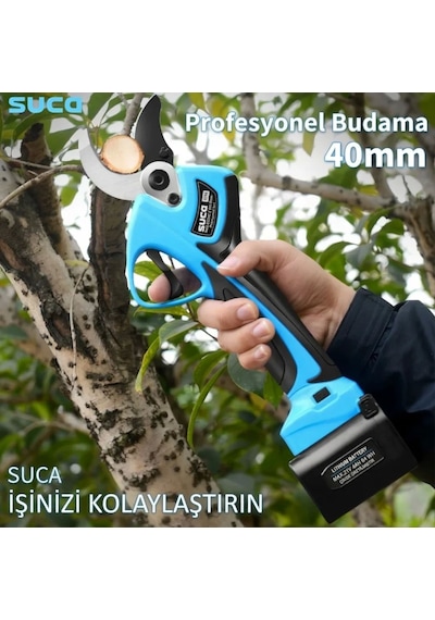 Suca Sc 8640a Led Göstergeli Uzatma Aparatlı Akülü Budama Makası 40 Mm