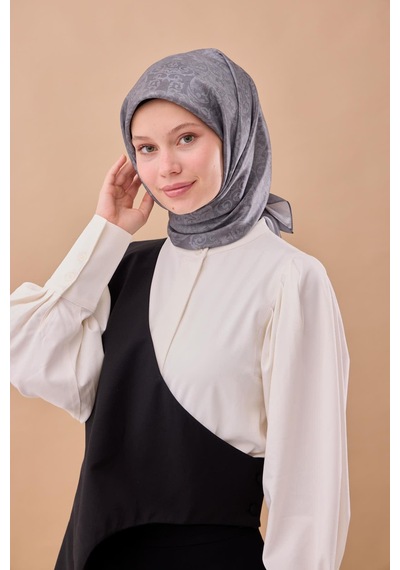 Silk Home Shiny Eşarp 75012-10 Füme, Gümüş