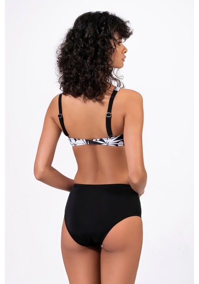 Endeep Kadın Çiçek Desenli Toparlayıcı Siyah Bikini Takımı
