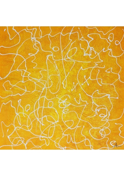 Soyut Büyük Boy El Yapımı Yağlı Boya Tablo 95x94cm